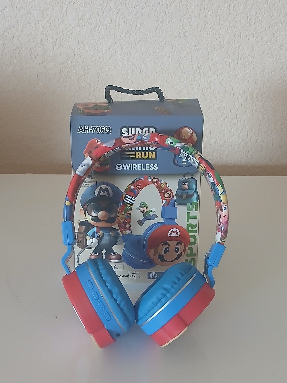 Kids Wireless Headphones - Red, Blue, Multicolor Super Mario Style